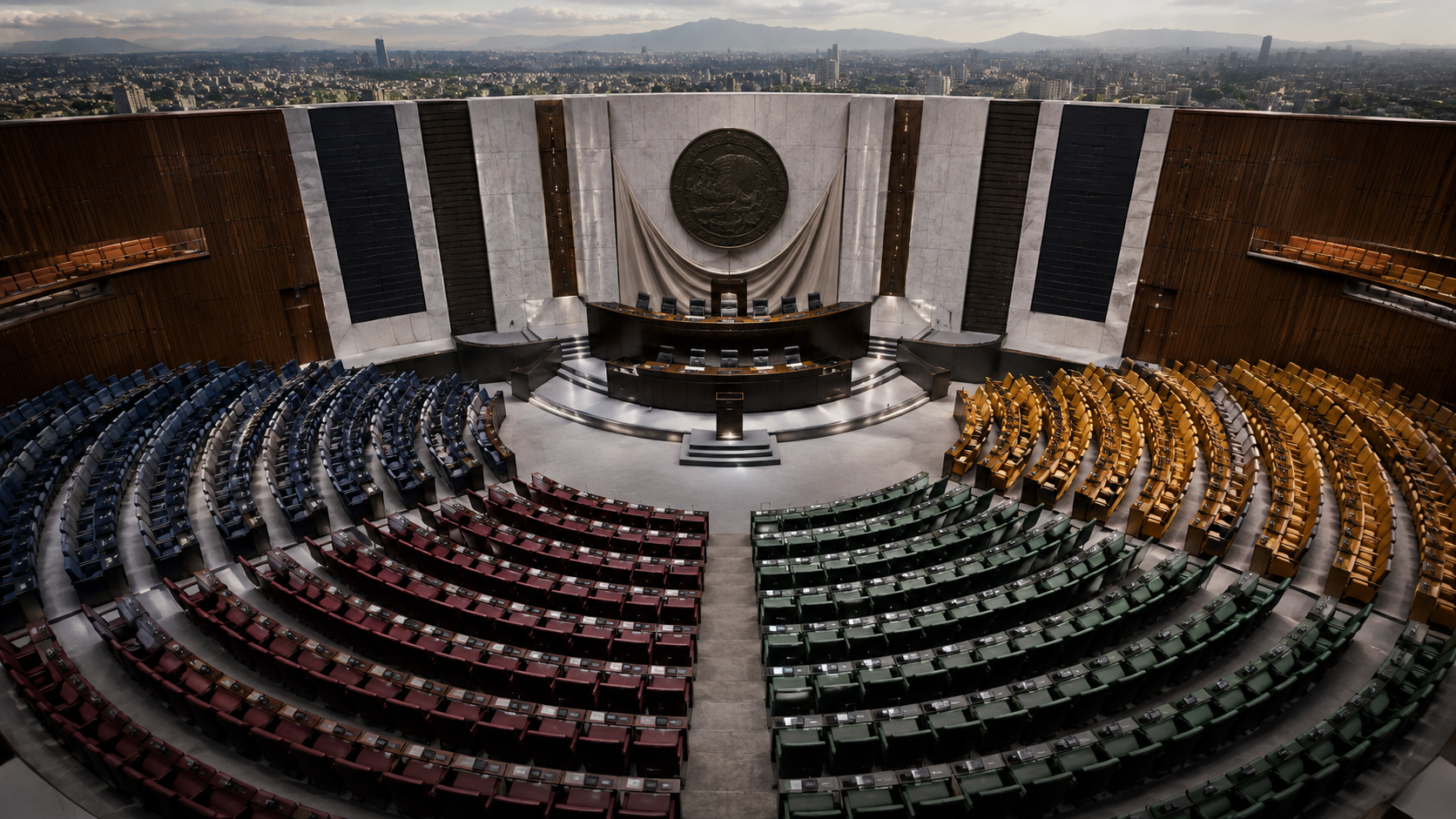 Ilustración editorial sobre los escenarios para la Cámara de Diputados después de 2027